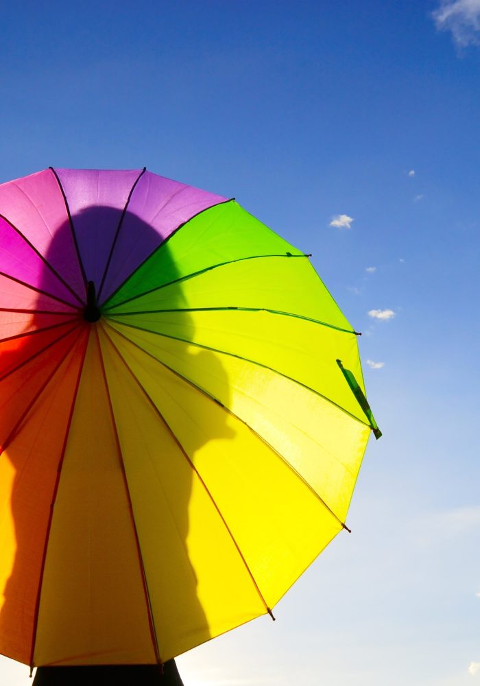 Shadow multicolor umbrella woman